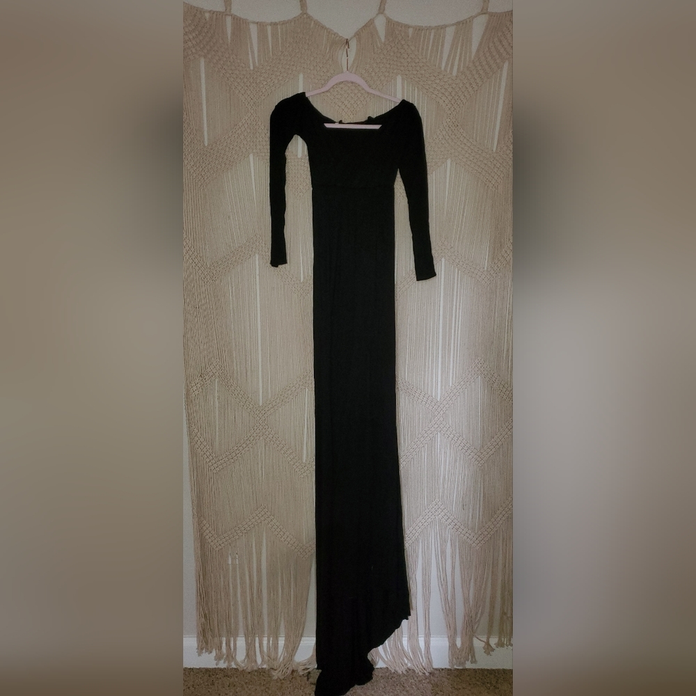 Black fitted Maternity maxi
